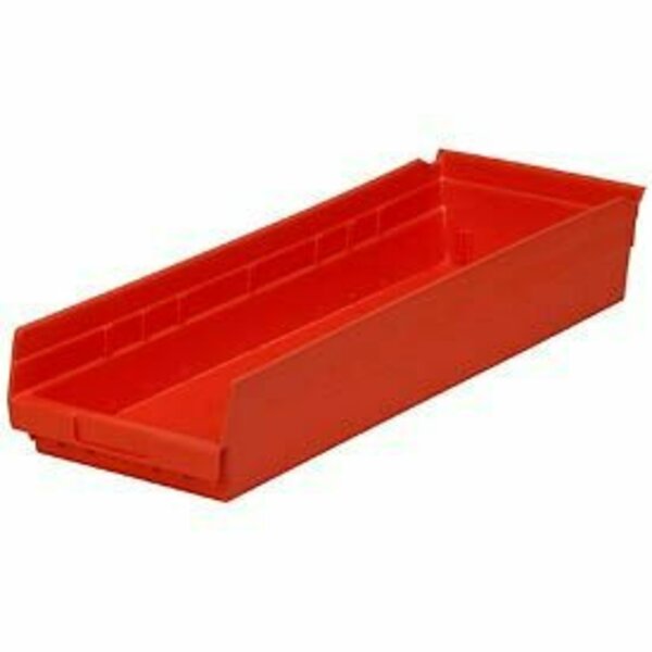 Global Industrial Plastic Nesting Storage Shelf Bin 8-3/8inW x 23-5/8inD x 4inH Red 334190RD